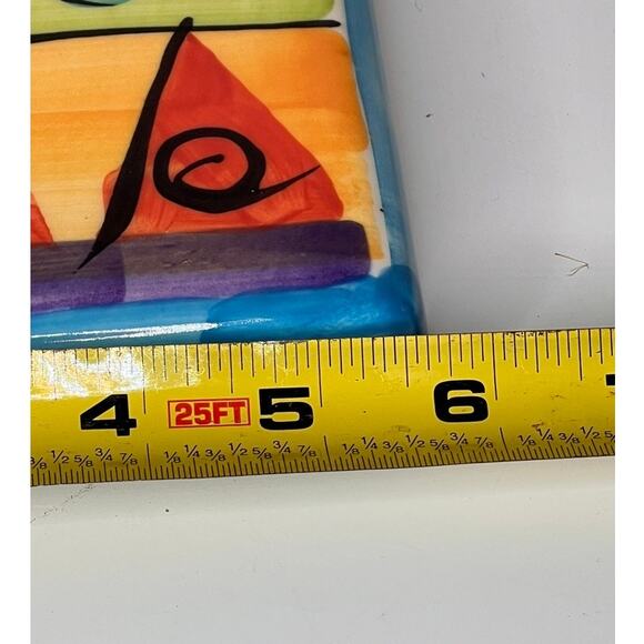 VTG 1990s Postmodern English Country Pottery Trivet Jennifer Eerdsmans - Picture 8 of 8